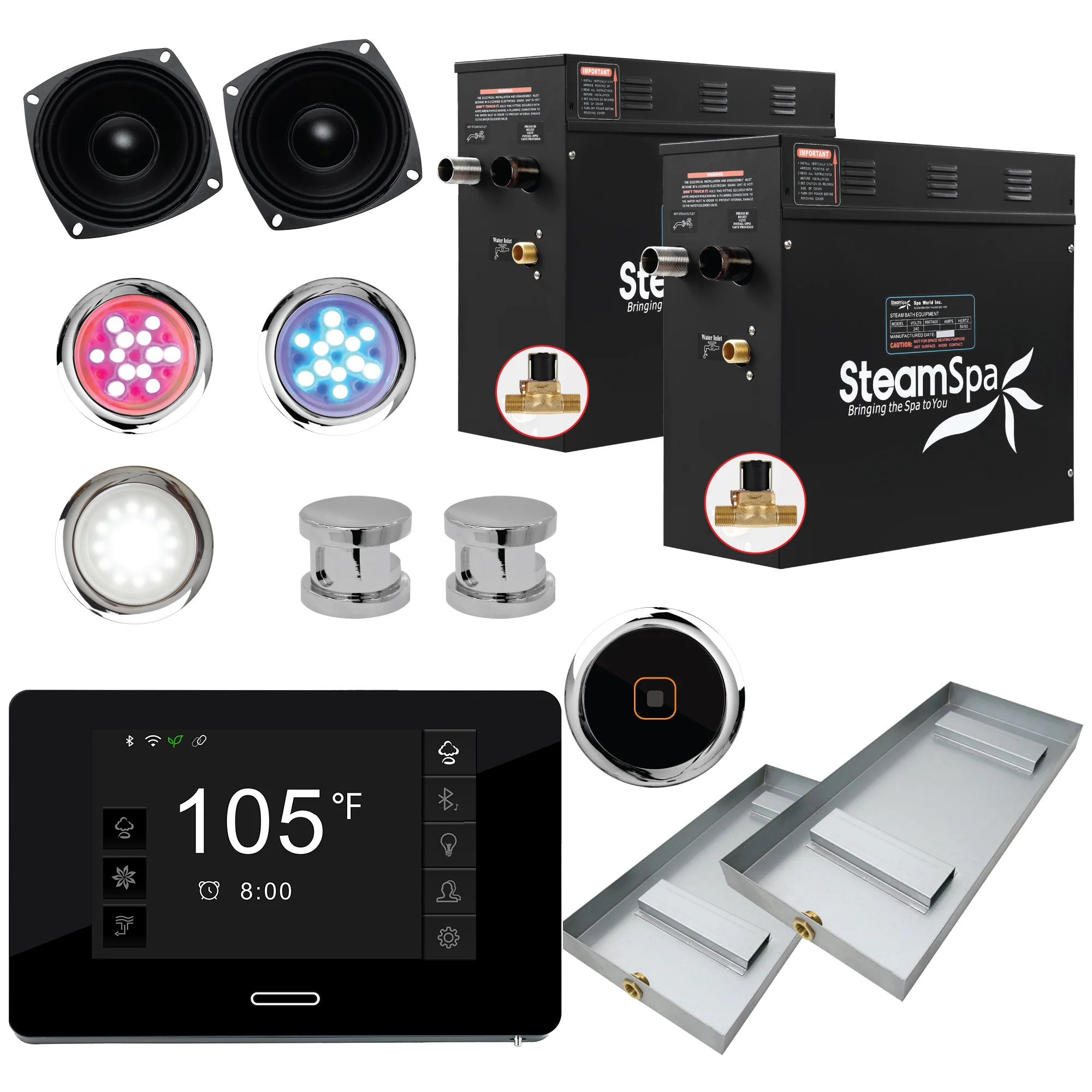 Black Series Steam Bath Generator with WiFi, Bluetooth Audio & Auto Drain - Image 15