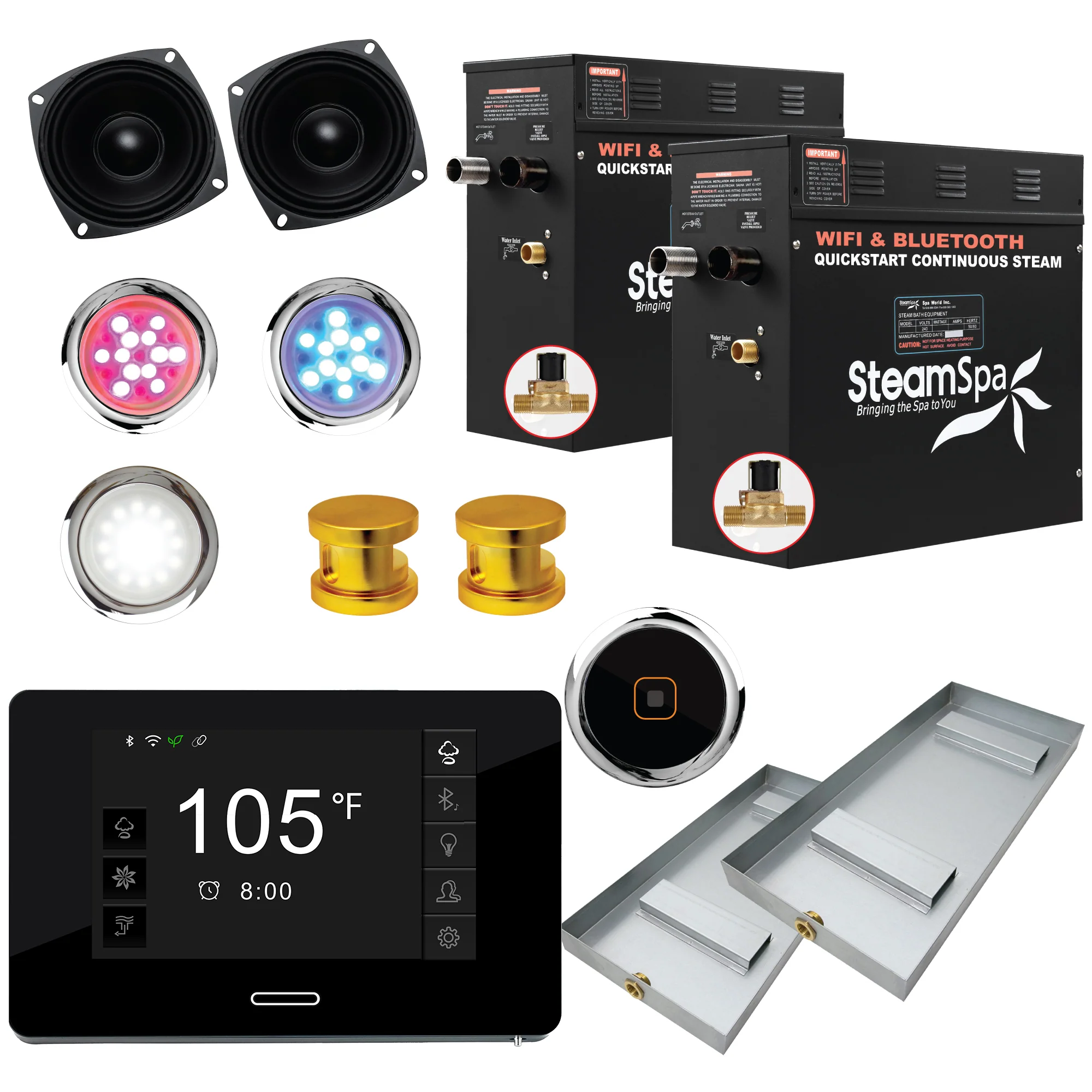 Black Series Steam Bath Generator with WiFi, Bluetooth Audio & Auto Drain - Image 16