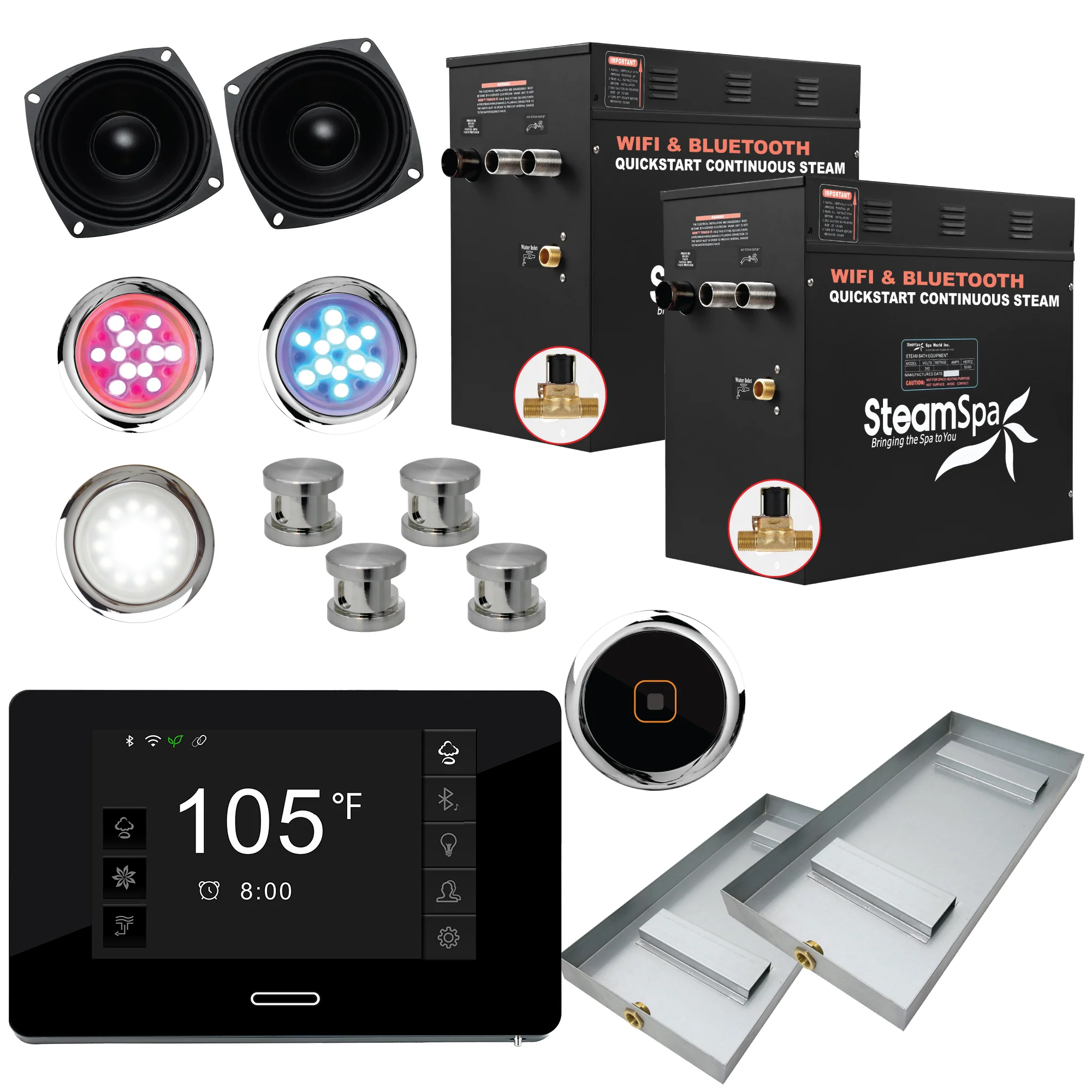 Black Series Steam Bath Generator with WiFi, Bluetooth Audio & Auto Drain - Image 19