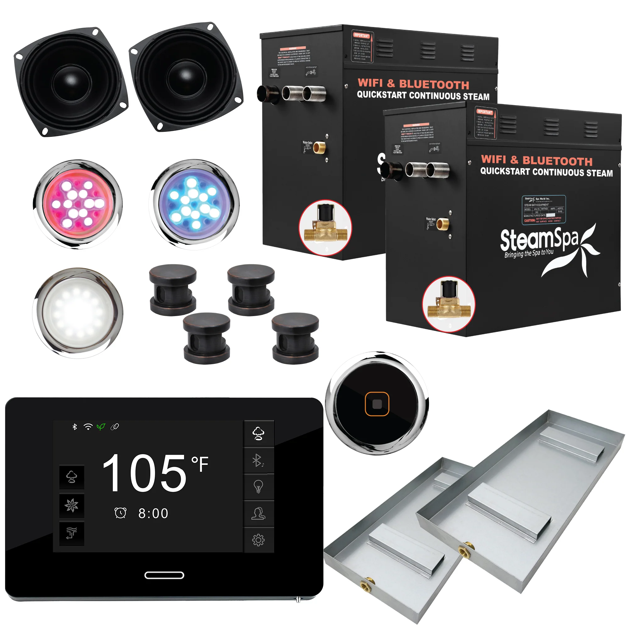 Black Series Steam Bath Generator with WiFi, Bluetooth Audio & Auto Drain - Image 23