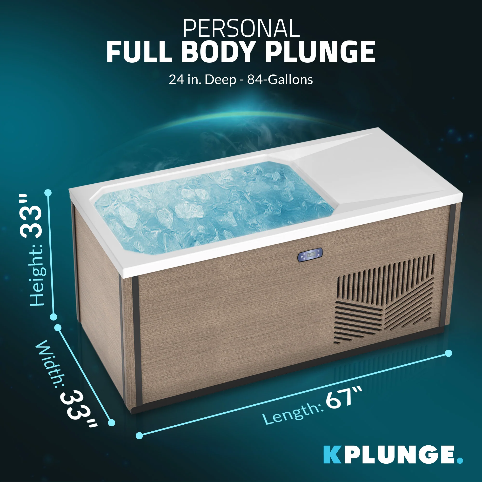 Iroquois 67 in. 1-Person Mono-Jet All-in-One Cold Plunge Ice Bath/Hot Tub with Built-in Chiller/Heater in Chestnut - Image 7