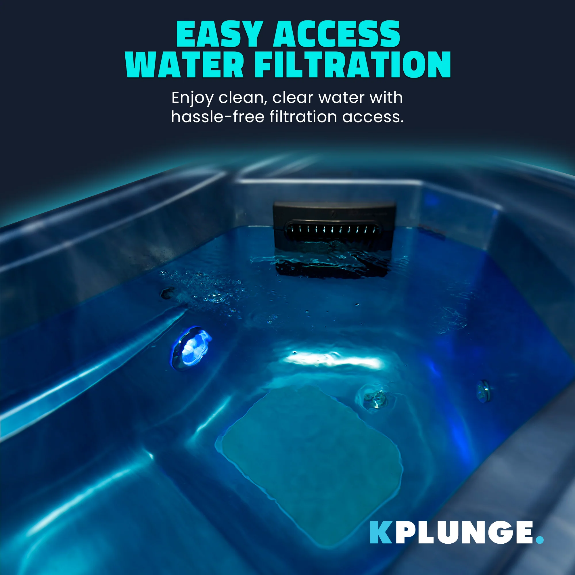 All-in-One Cold Plunge and Hot Tub with Built-in Chiller, Lights, and WiFi in Blue - Image 14