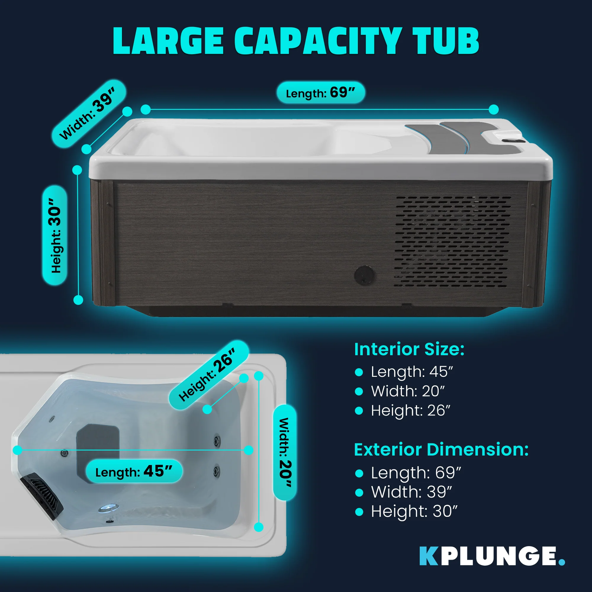 All-in-One Cold Plunge and Hot Tub with Built-in Chiller, Lights, and WiFi in Blue - Image 17