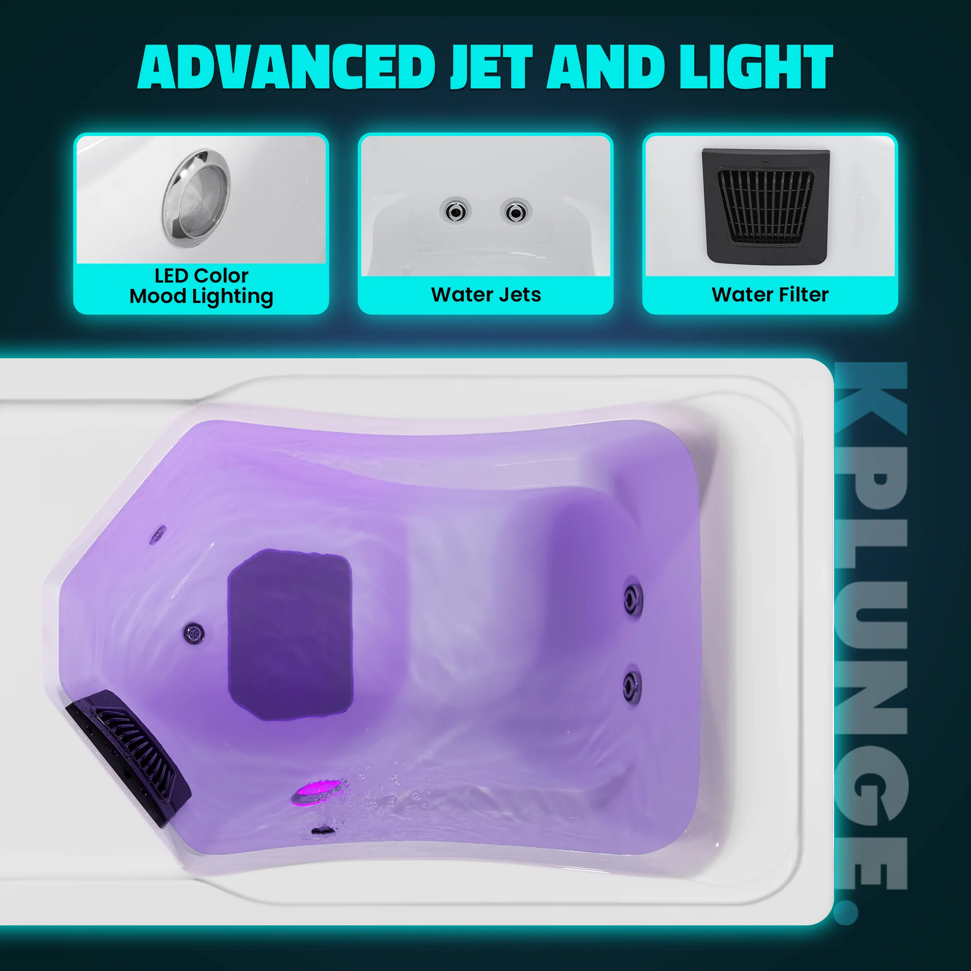 All-in-One Cold Plunge and Hot Tub with Built-in Chiller, Lights, and WiFi in Blue - Image 18