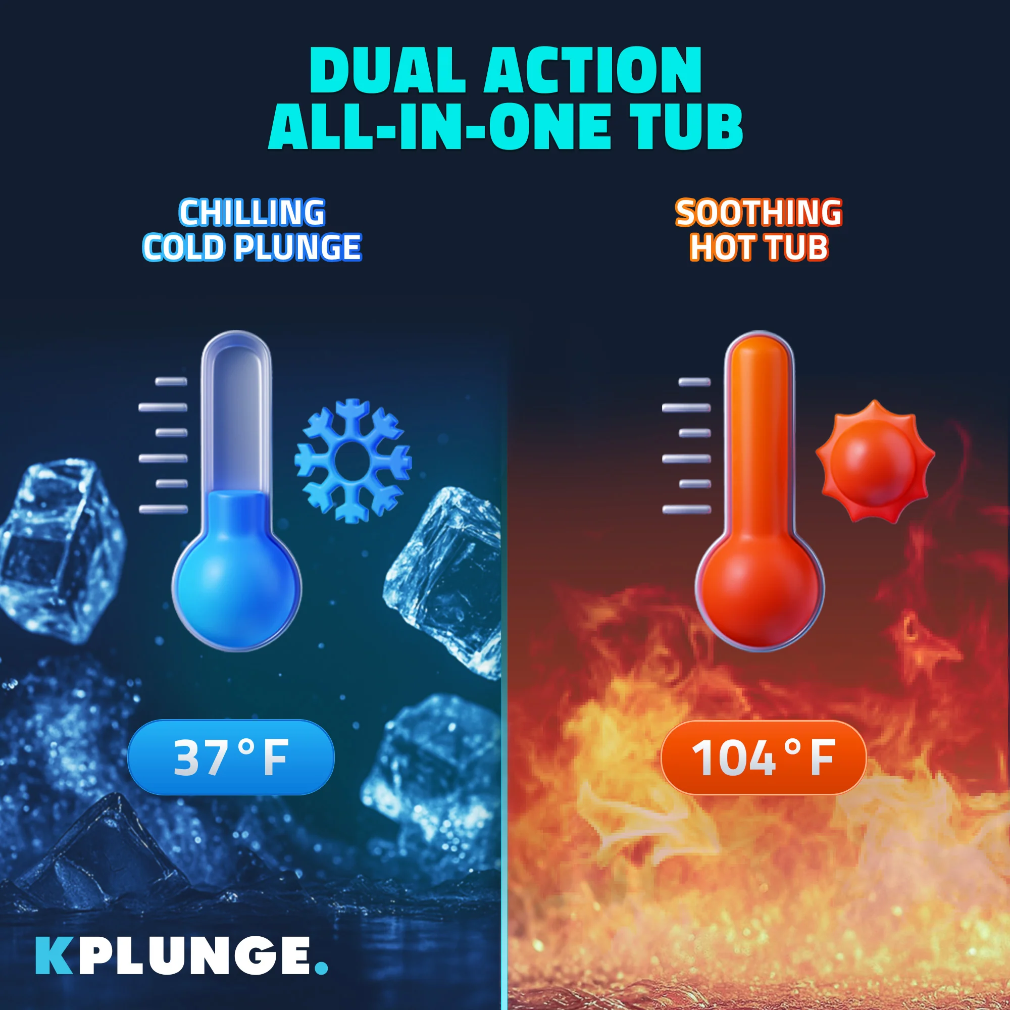 All-in-One Cold Plunge and Hot Tub with Built-in Chiller, Lights, and WiFi in Blue - Image 9