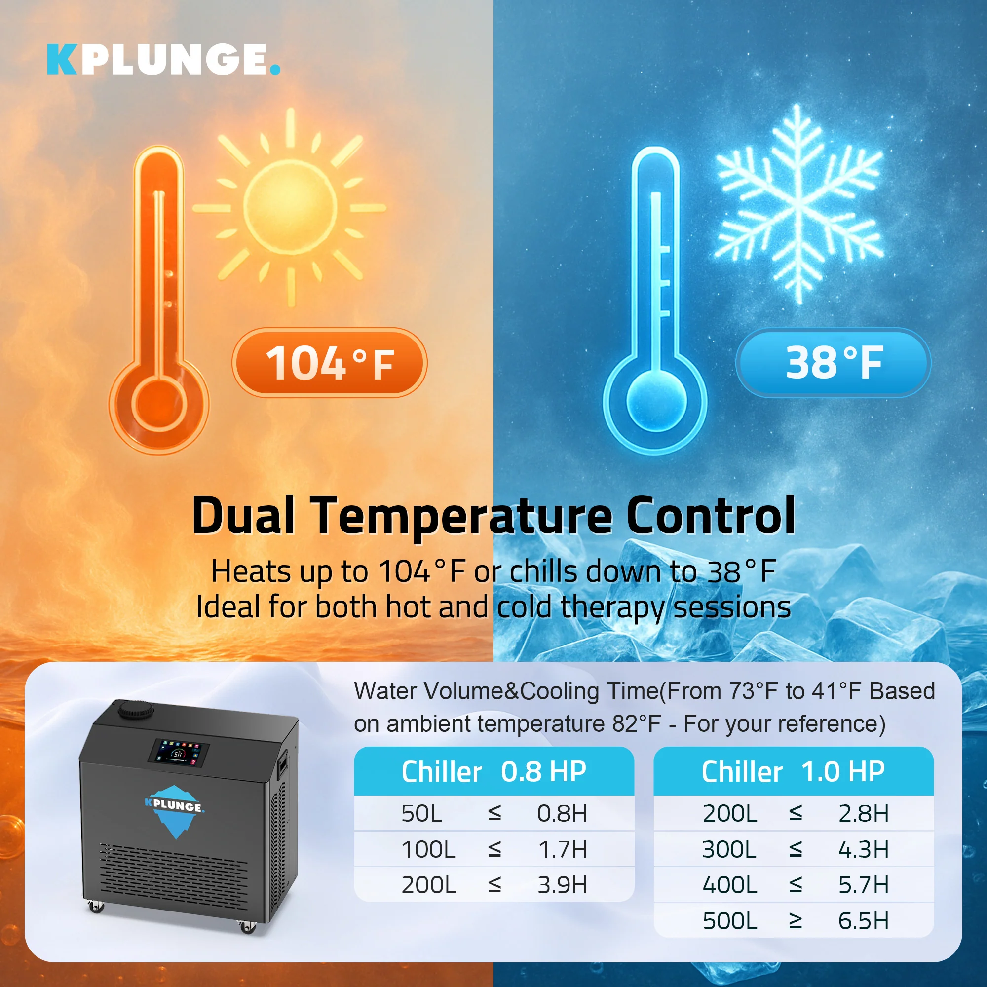 Gale Cold Plunge Chiller and Heater in Black with Cooling and Heating, WiFi App Control, and Filter - Image 8