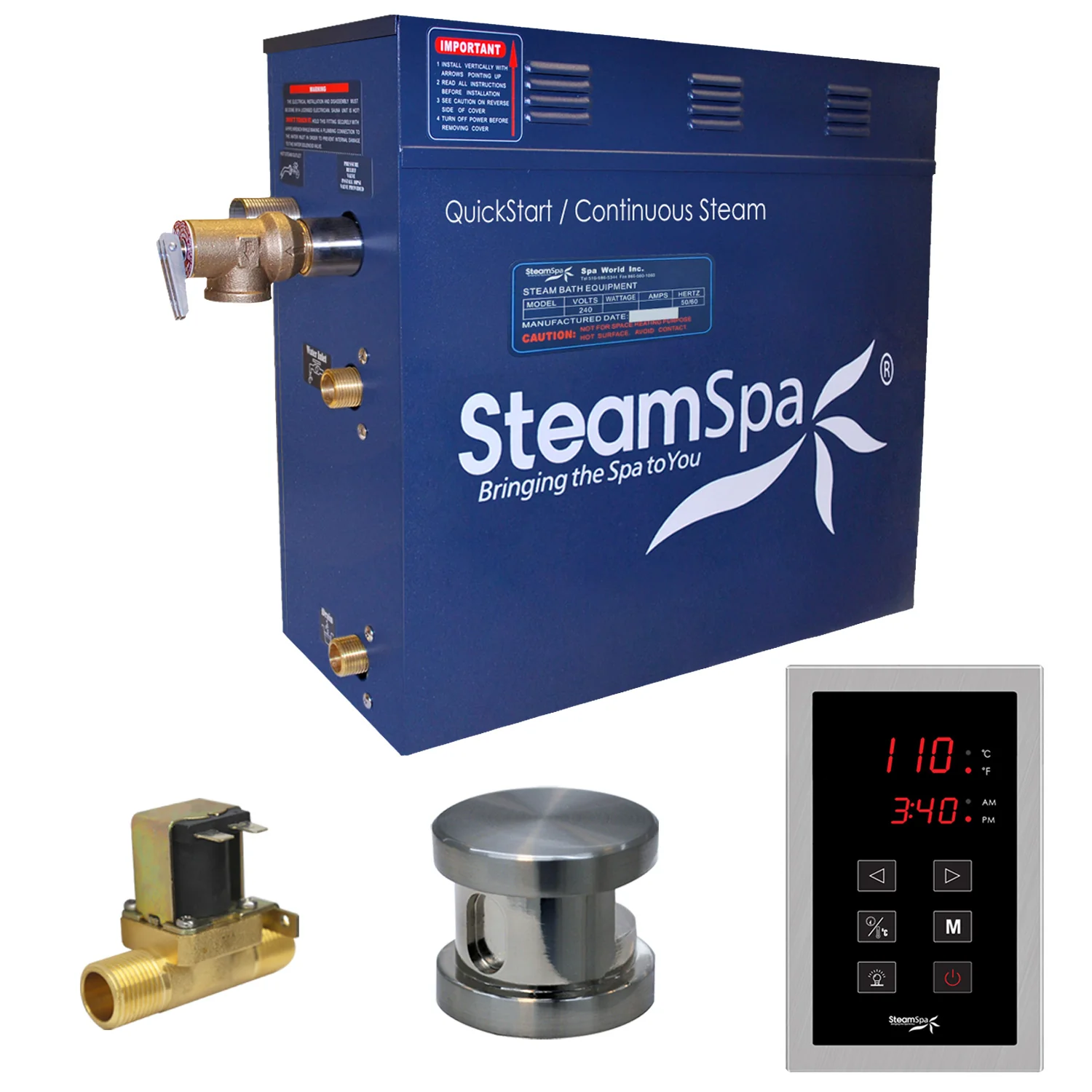 Oasis Series Steam Bath Generator with Continuous Steam, Quick Start, and Auto Drain Technology - Image 17