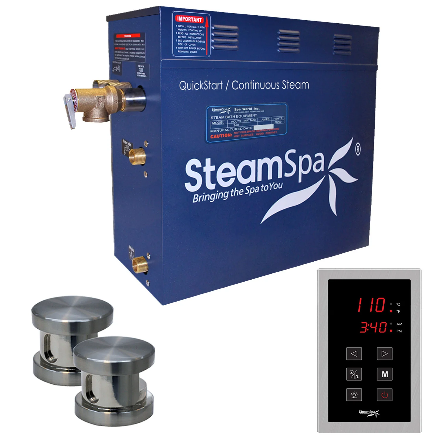 Oasis Series Steam Bath Generator with Continuous Steam, Quick Start, and Auto Drain Technology - Image 7