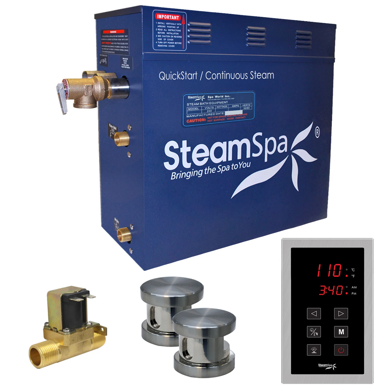 Oasis Series Steam Bath Generator with Continuous Steam, Quick Start, and Auto Drain Technology - Image 8