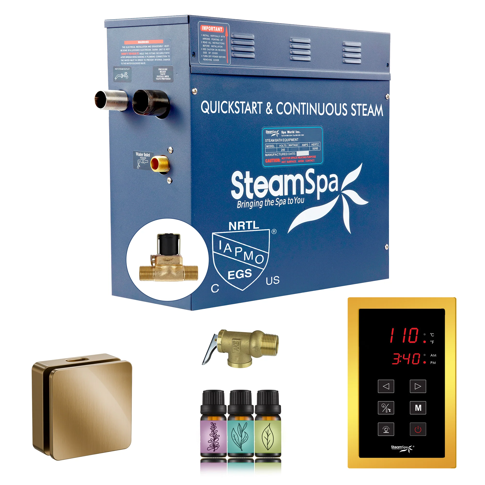 Oasis Series Steam Bath Generator with Continuous Steam and Easy Touch Control - Image 24