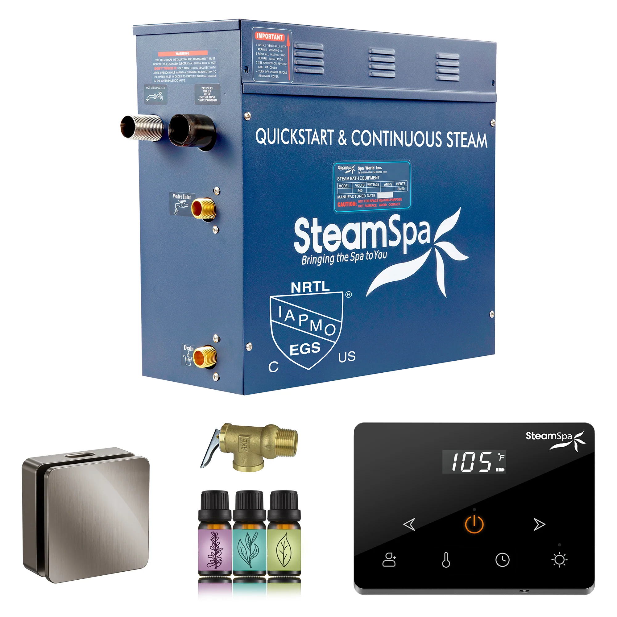 Oasis Series Steam Bath Generator with Wireless Control, QuickStart Technology, and Continuous Steam Output - Image 14