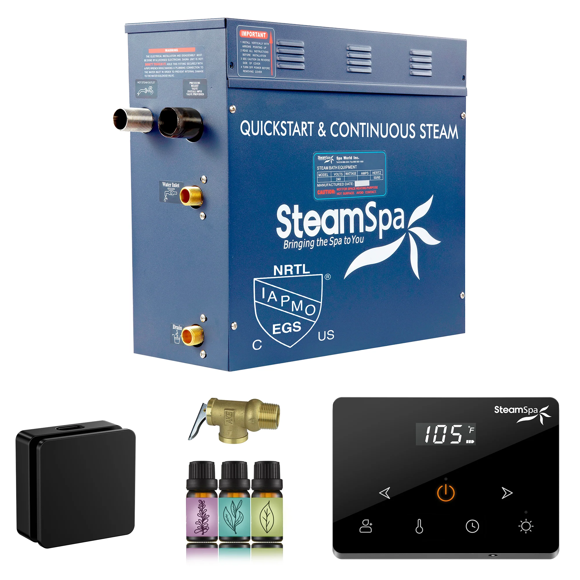 Oasis Series Steam Bath Generator with Wireless Control, QuickStart Technology, and Continuous Steam Output - Image 17