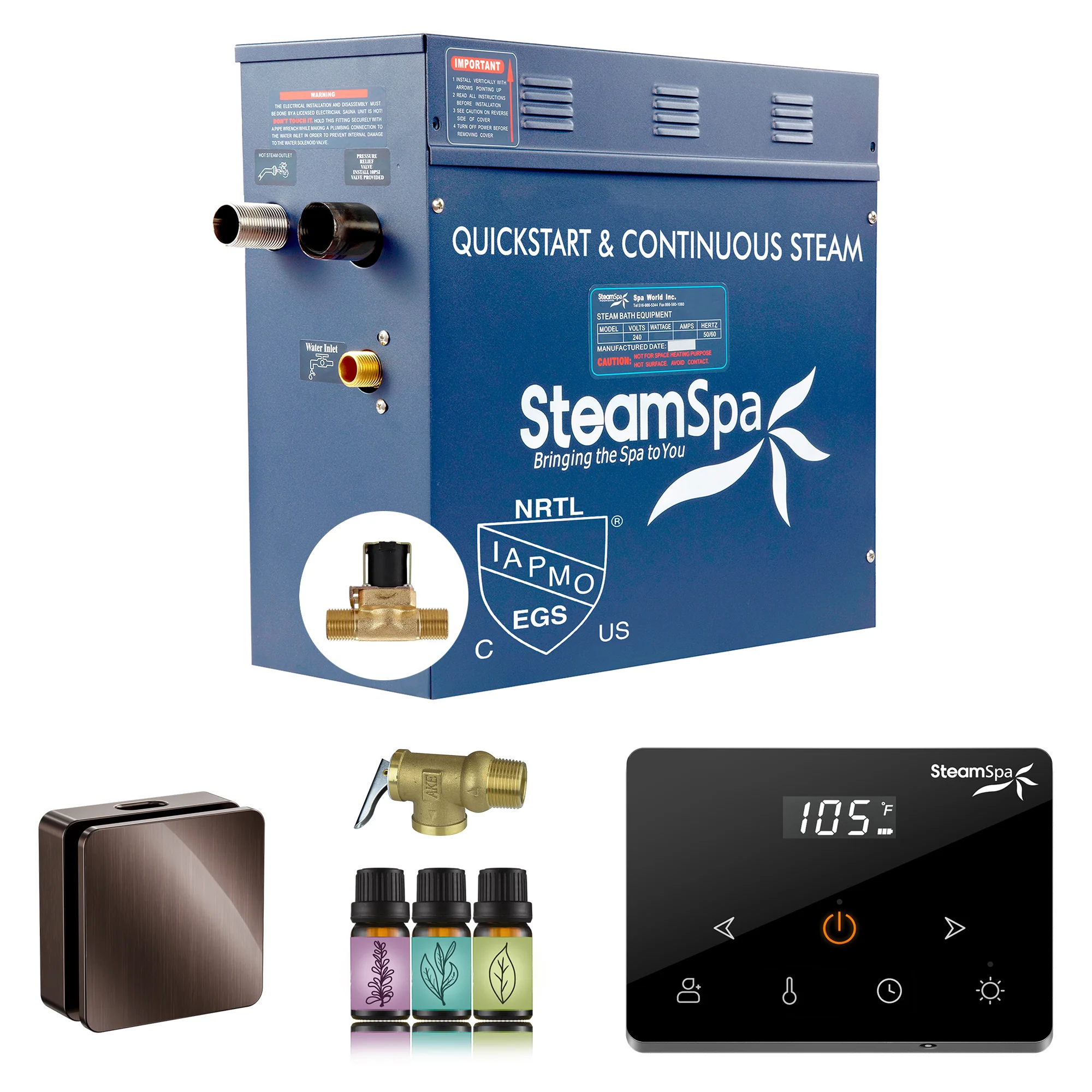Oasis Series Steam Bath Generator with Wireless Control, QuickStart Technology, and Continuous Steam Output - Image 28