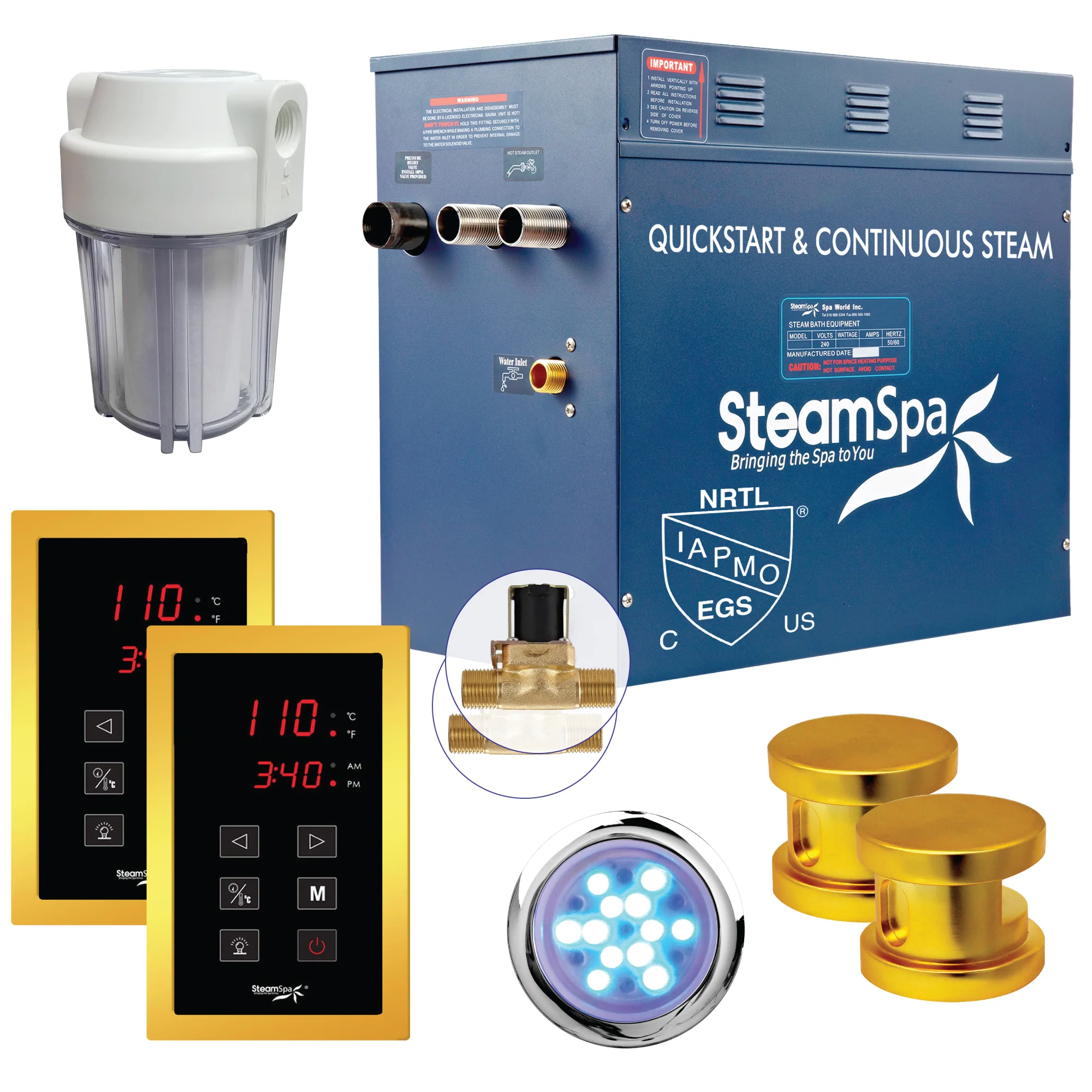 Royal Series Steam Bath Generator with Quick Start, Auto Drain & Chromatherapy - Image 12