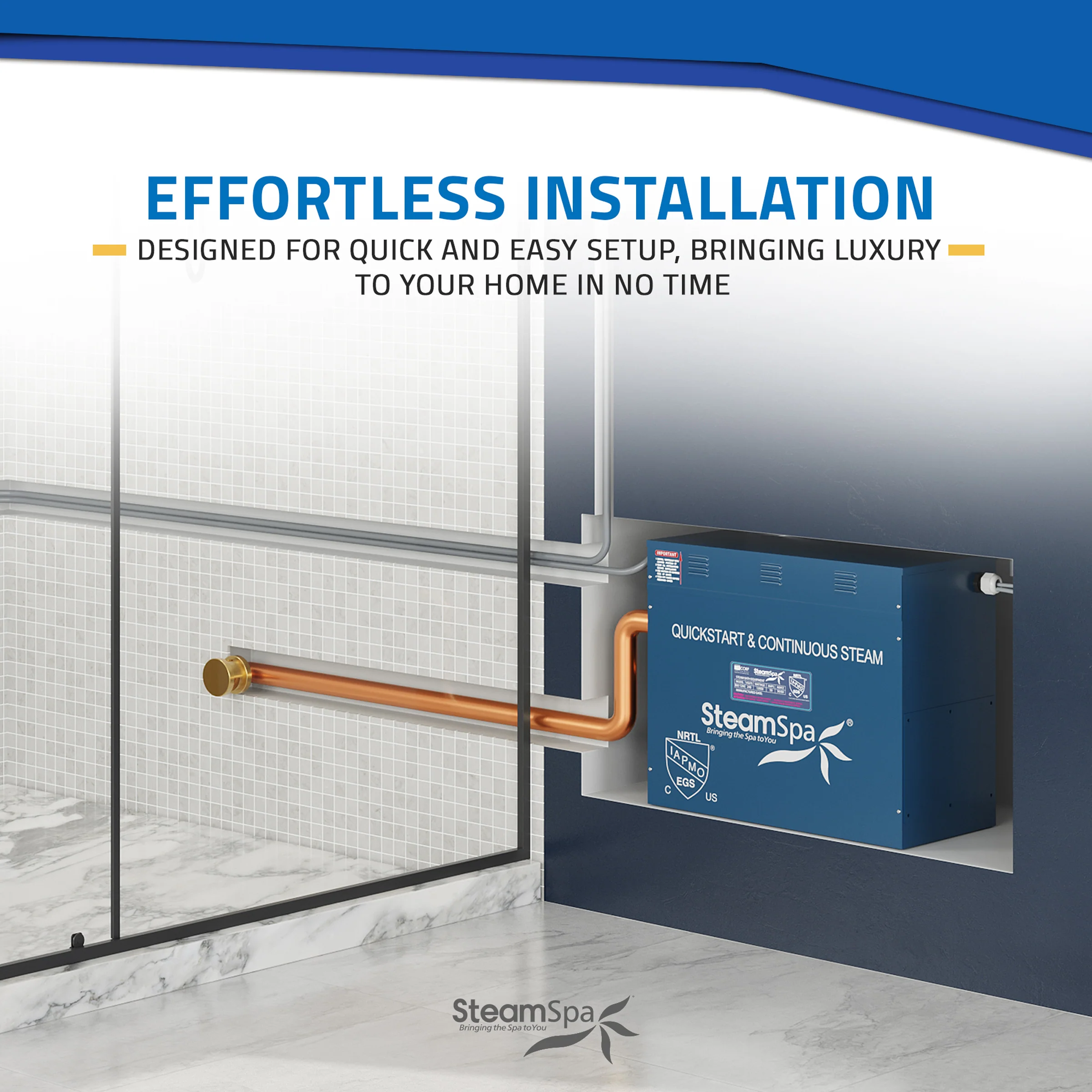 Oasis Series Steam Bath Generator with Continuous Steam and Easy Touch Control - Image 9