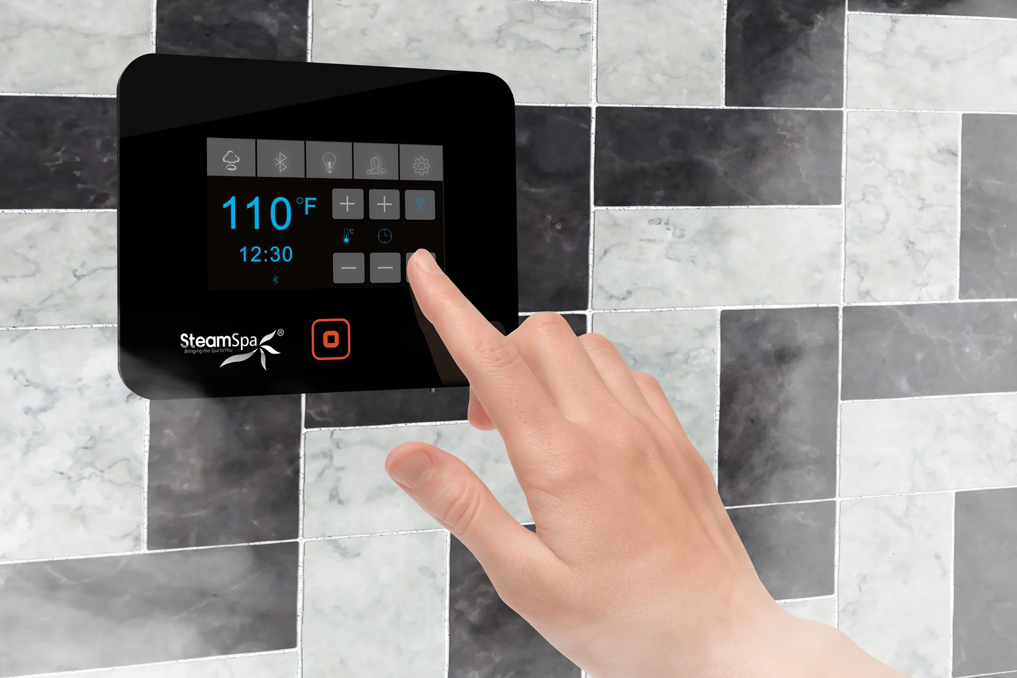 Black Series Wifi and Bluetooth Steam Bath Controller in Black - Image 2