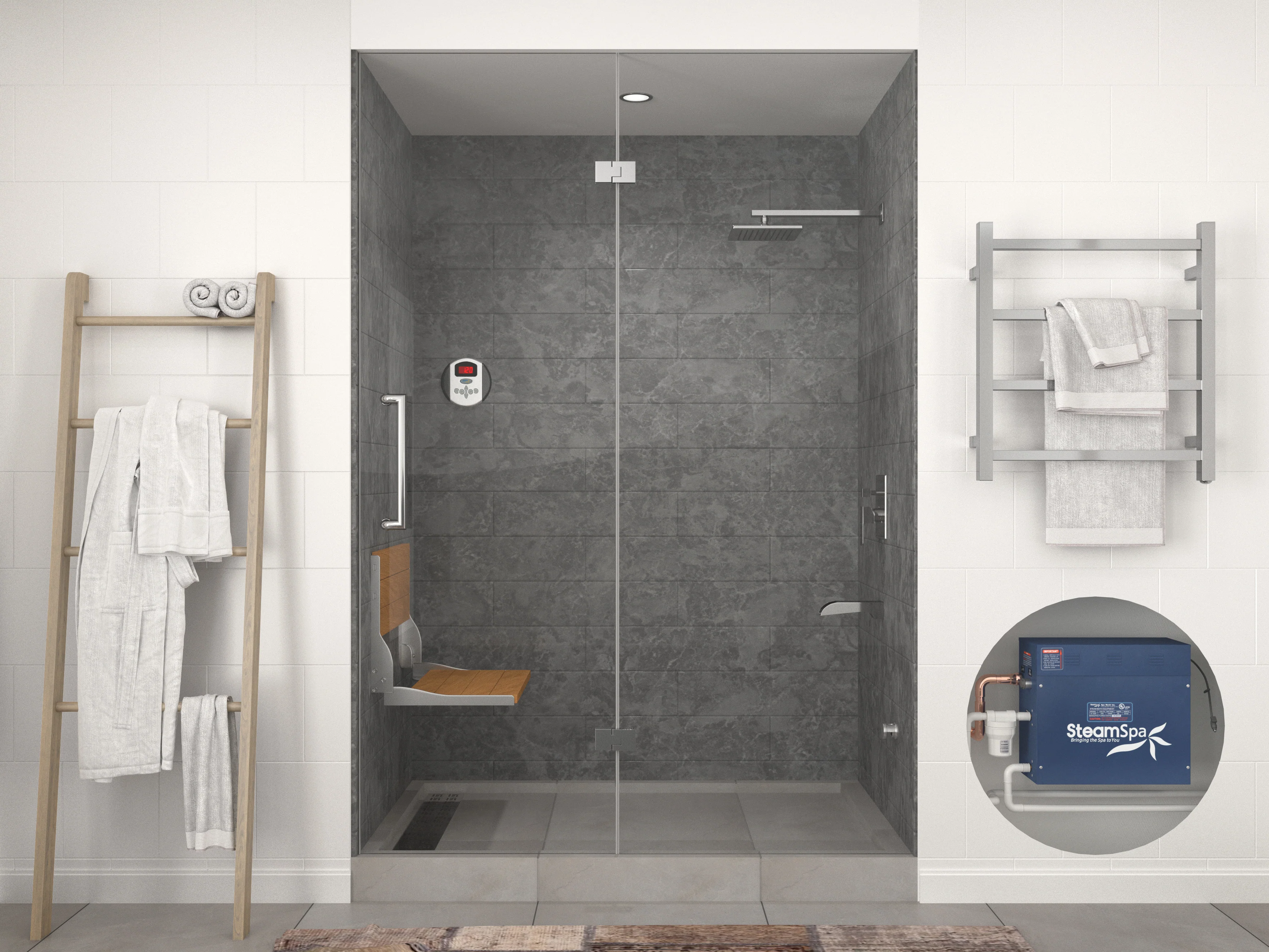 12kW Quick Start Steam Bath Generator with Dual Tank Continuous Steam Output Design and Quiet Quick Start Technology - Image 3